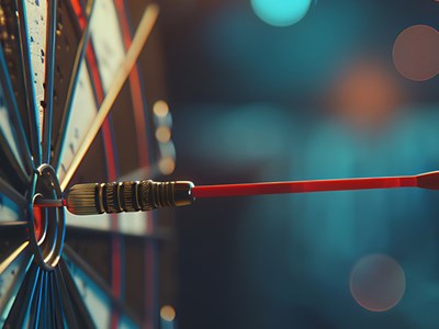 Arrow at dartboard