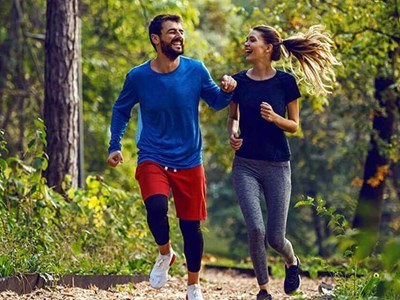 Couple exercising outdoors
